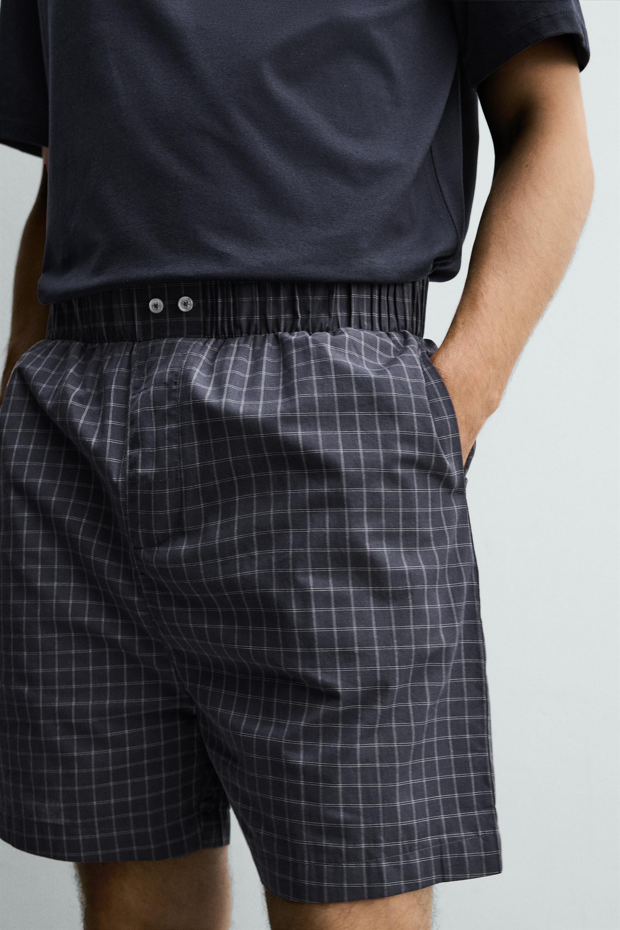 ENSEMBLE PYJAMA BERMUDA À CARREAUX